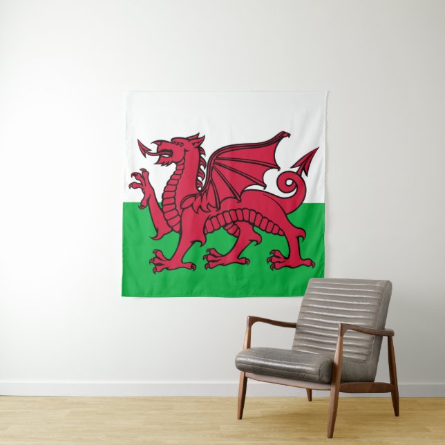Tapiz Wales Flag World Cup 2026 Soccer Cymru Red dragon (In situ)