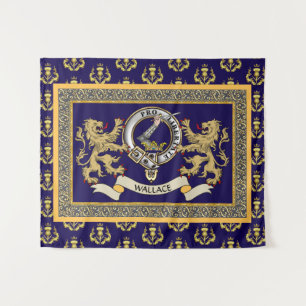 Tapiz Wallace Clan Badge Personalized Blue