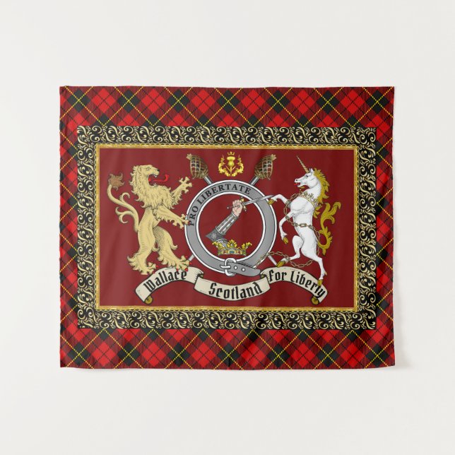 Tapiz Wallace Clan Badge & Tartan (Anverso (horizontal))