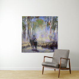 Tapiz Walter Withers The Drover 1912 Australian Art