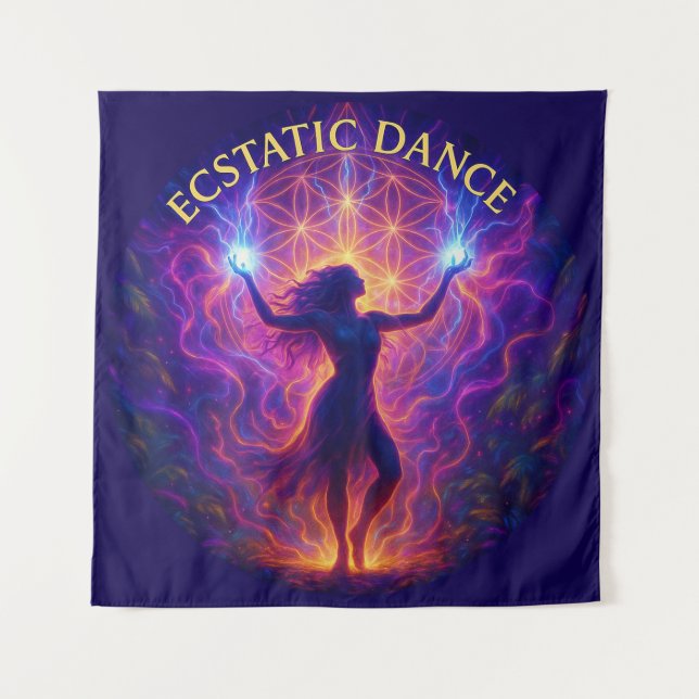 Tapiz Wandkleed Ecstatic Dance – Energie & Beweging (Anverso)
