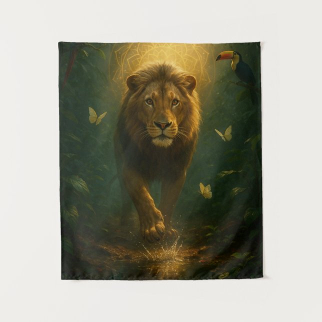 Tapiz Wandkleed Leeuw – Spirituele Energie en Innerlijke (Anverso)