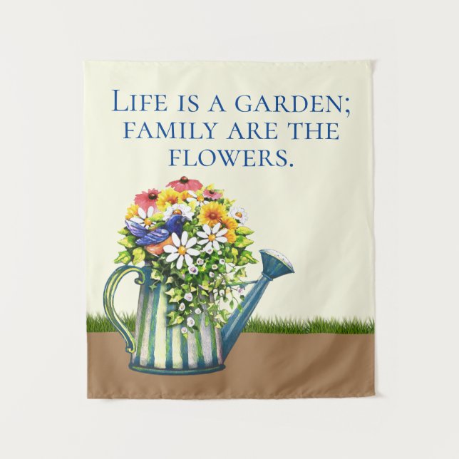 Tapiz Water Can con flores silvestres (Anverso)