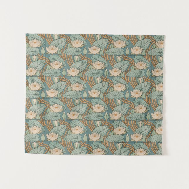Tapiz Water Lilies Lily Naturaleza Art Nouveau (Anverso (horizontal))