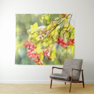 Tapiz Watercolor de las Berries de invierno