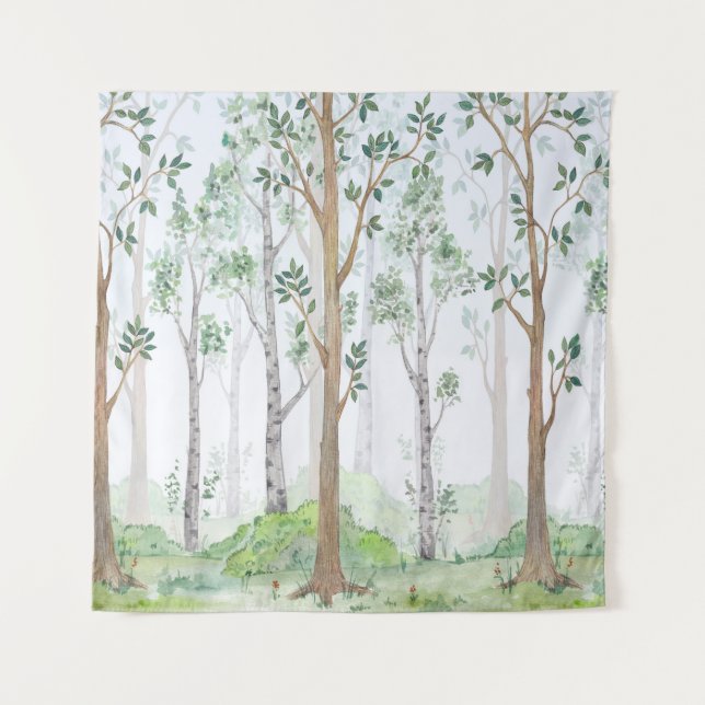 Tapiz Watercolor illustration-Fairy forest. Children's i (Anverso)