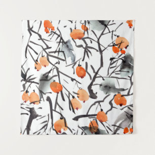 Tapiz Watercolor Ink Berries deja Ilustracion