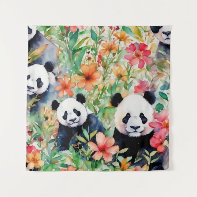Tapiz Watercolor Panda Bear (Anverso)
