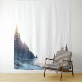 Tapiz Watercolor Pine TreMountain, Paisaje