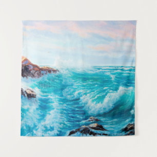 Tapiz Watercolor seamless pattern with hand painted blue