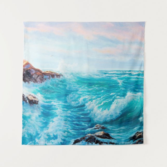 Tapiz Watercolor seamless pattern with hand painted blue (Anverso)