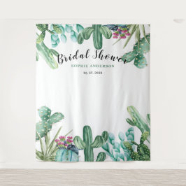 Tapiz Watercolor Succulent Cactus Bridal Shower 