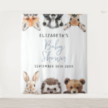 Watercolor Woodland Animals Baby Shower Photo Prop
