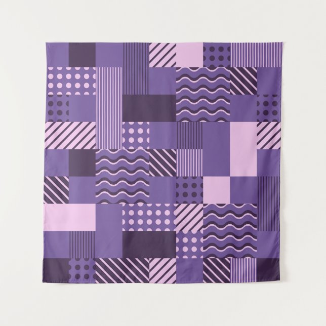 Tapiz Waves Stripes Dots: Modern Seamless. (Anverso)