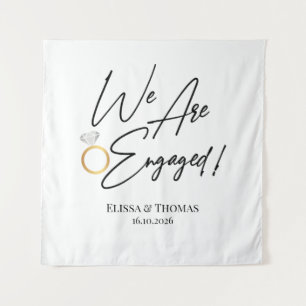 Tapiz We Are Engaged! Backdrop