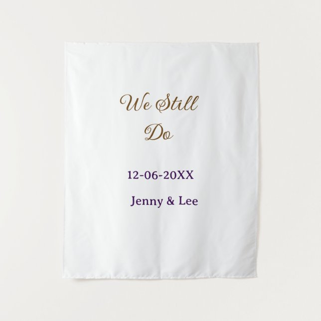 Tapiz We still do brown pink name date year boho retro s (Anverso)