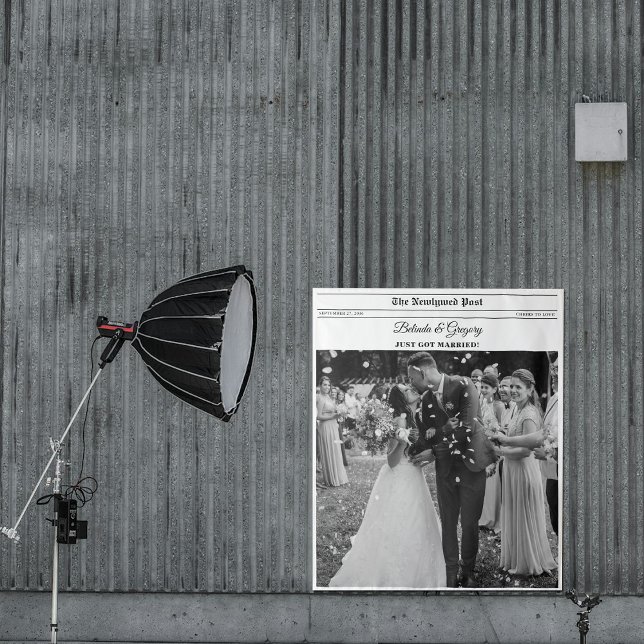 Tapiz Wedding Newspaper Fun Photo Photobooth Backdrop (Wedding Newspaper Fun Photo Photobooth Backdrop)
