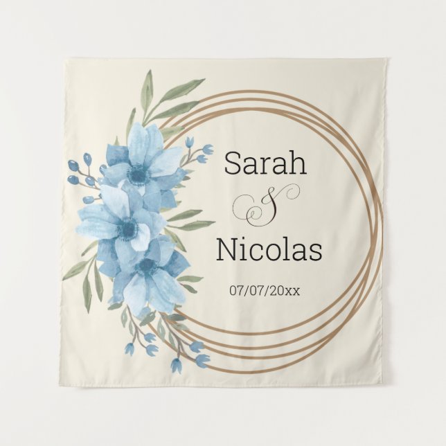 Tapiz Wedding shower wall poster personalized (Anverso)