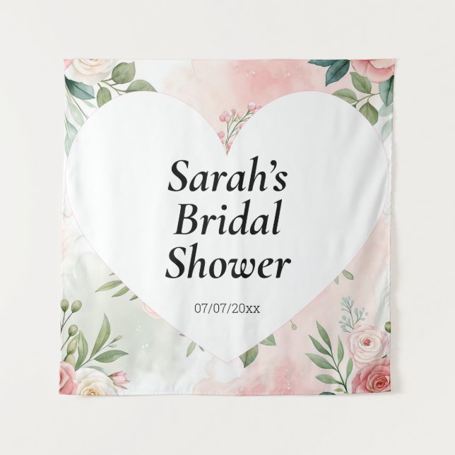 Tapiz Wedding shower wall poster personalized (Anverso)