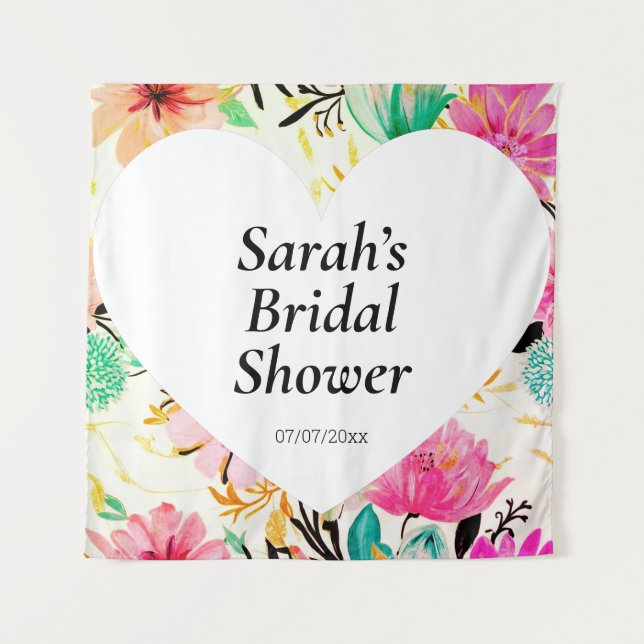 Tapiz Wedding shower wall poster personalized (Anverso)