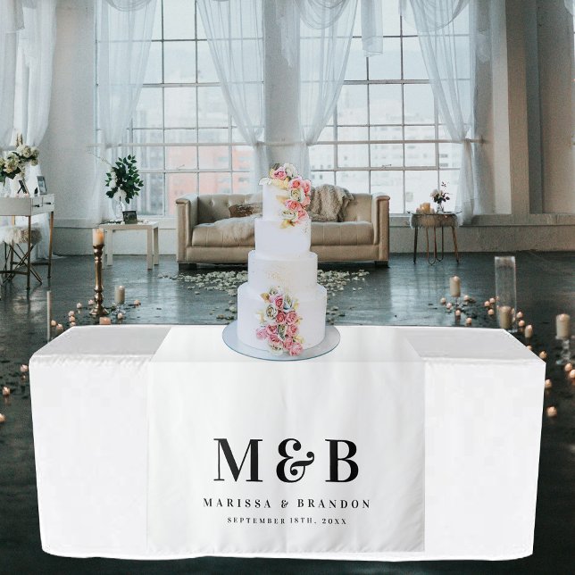 Tapiz Wedding Sweetheart Table Runner Monogram Sign (Wedding Sweetheart Table Runner Decor Monogram Tapestry)