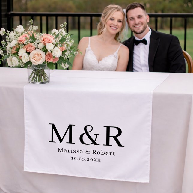 Tapiz Wedding Table Runner Monogram Tapestry Banner (Subido por el creador)