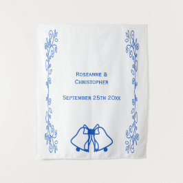 Tapiz Wedding Tapestry Backdrop Blue Sapphire Bells