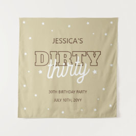 Tapiz Western Beige  Dirty Thirty 30th Birthday Backdrop