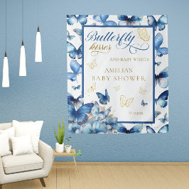 Tapiz Whimsical Blue Butterfly besa a Fiesta de Baby Sho