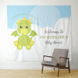 Tapiz Whimsical Boy Dragon Baby Shower