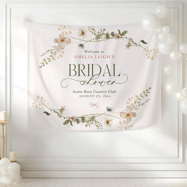 Tapiz Whimsical Fairytale Garden & Bows Bridal Shower Ta (Subido por el creador)