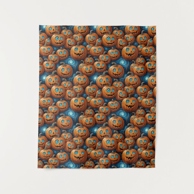 Tapiz Whimsical Pumpkin Halloween Wall Tapestry (Anverso)