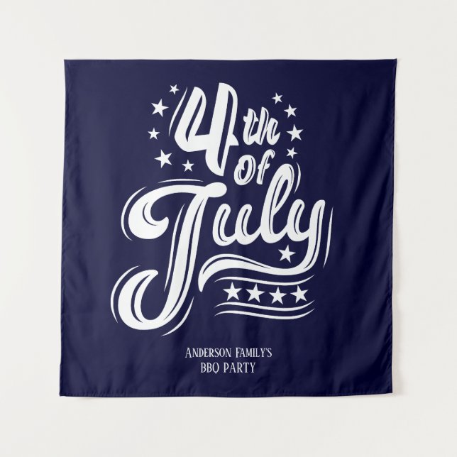 Tapiz White &Blue independence Day BBQ Party (Anverso)