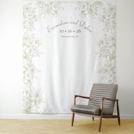 Tapiz White Rose Classic Wedding Photo Backdrop