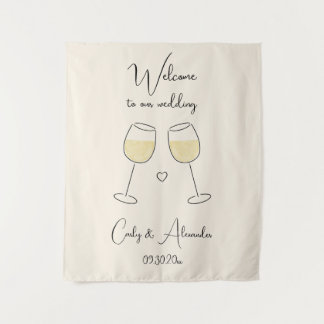 Tapiz White Wine Glass Wedding Welcome