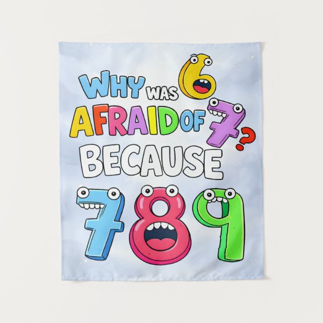 Tapiz Why Was 6 Afraid of 7 Funny Math Design (Anverso)