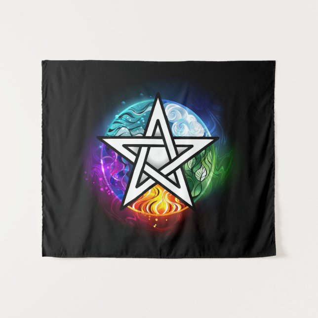 Tapiz Wiccan pentagram (Anverso (horizontal))