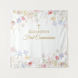 Tapiz WILDFLOWERS  First Communion Backdrop banner