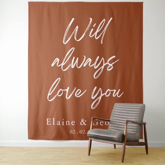 Tapiz Will Always Love You Boda Photo Prop Background (In situ)