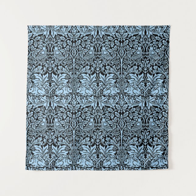 Tapiz William Morris Brother Rabbit Light Blue Black (Anverso)