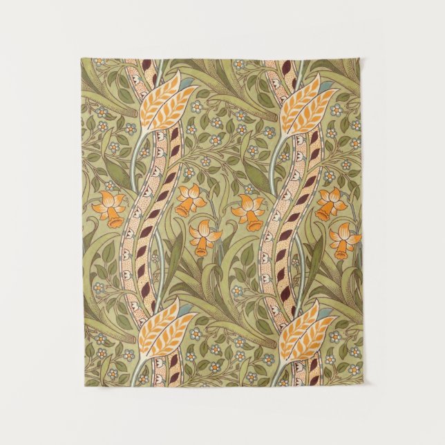 Tapiz William Morris Daffodil Garden Flor Classic Bota (Anverso)