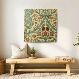 Tapiz William Morris Fall Florals, Cottagecore vintage