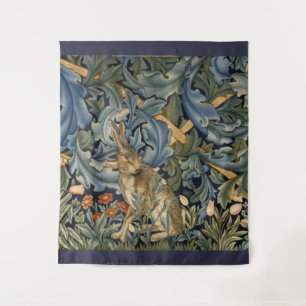 Tapiz William Morris Forest Rabbit Floral Art Nouveau