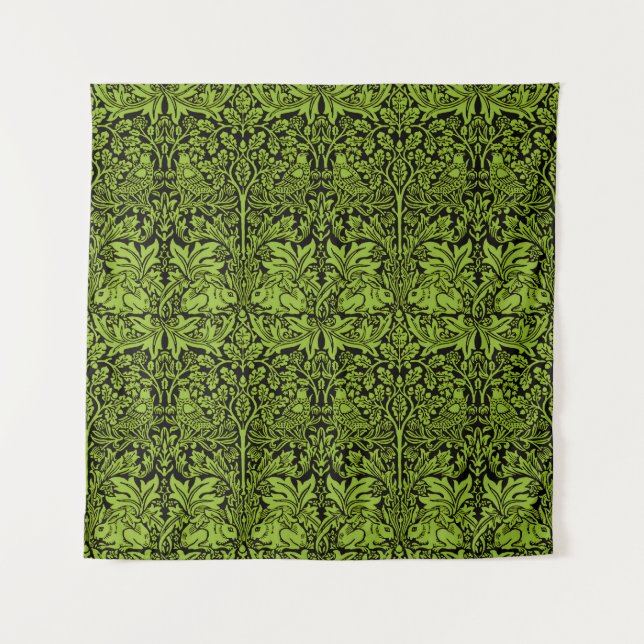 Tapiz William Morris Hermano Conejo Verde Sabio Negro (Anverso)