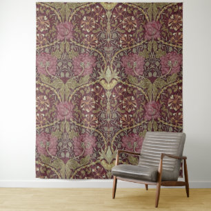 Tapiz William Morris, Honeysuckle, patrón floral, arte