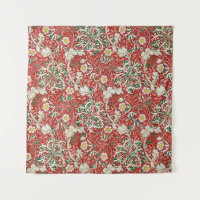 William Morris Seaweed Flor antigua Verde Rojo
