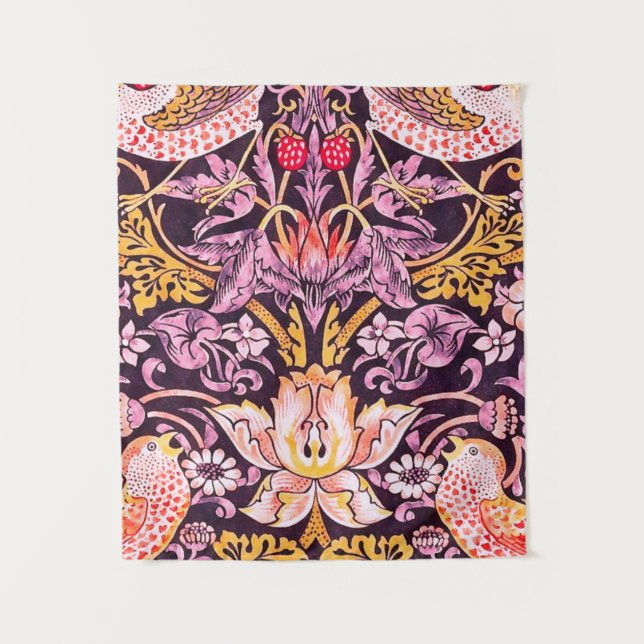 Tapiz William Morris Strawberry Thief Purple Version (Anverso)