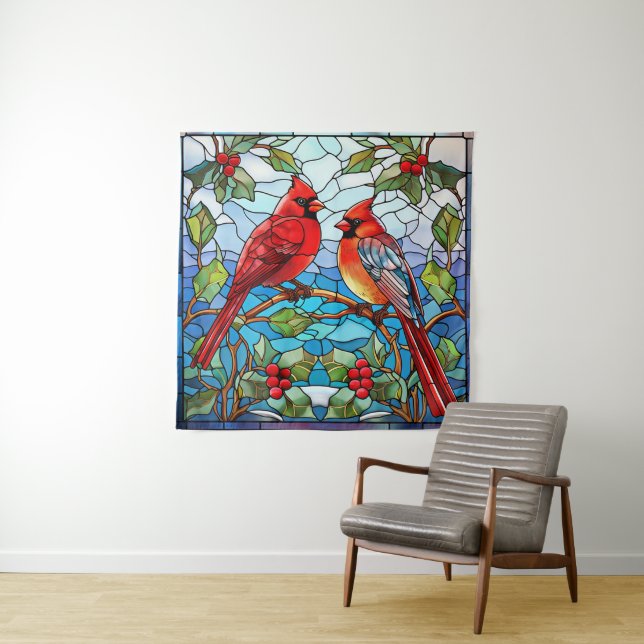 Tapiz Winter Birds Tapestry (In situ)
