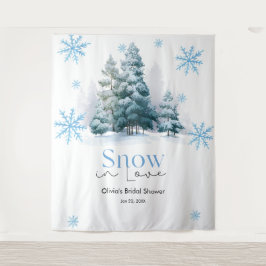 Tapiz Winter Snow in Love Snowflakes Bridal Shower