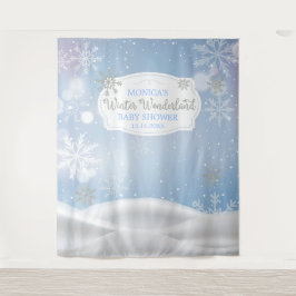 Tapiz Winter Wonderland Snoweflakes backdrop